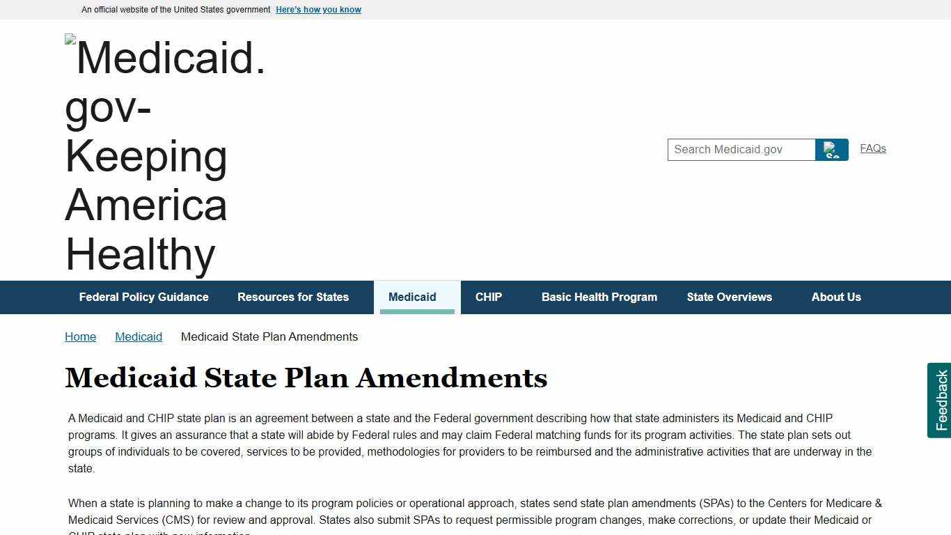 Medicaid State Plan Amendments Medicaid